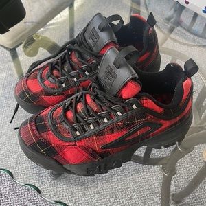 Fila black and red sneakers